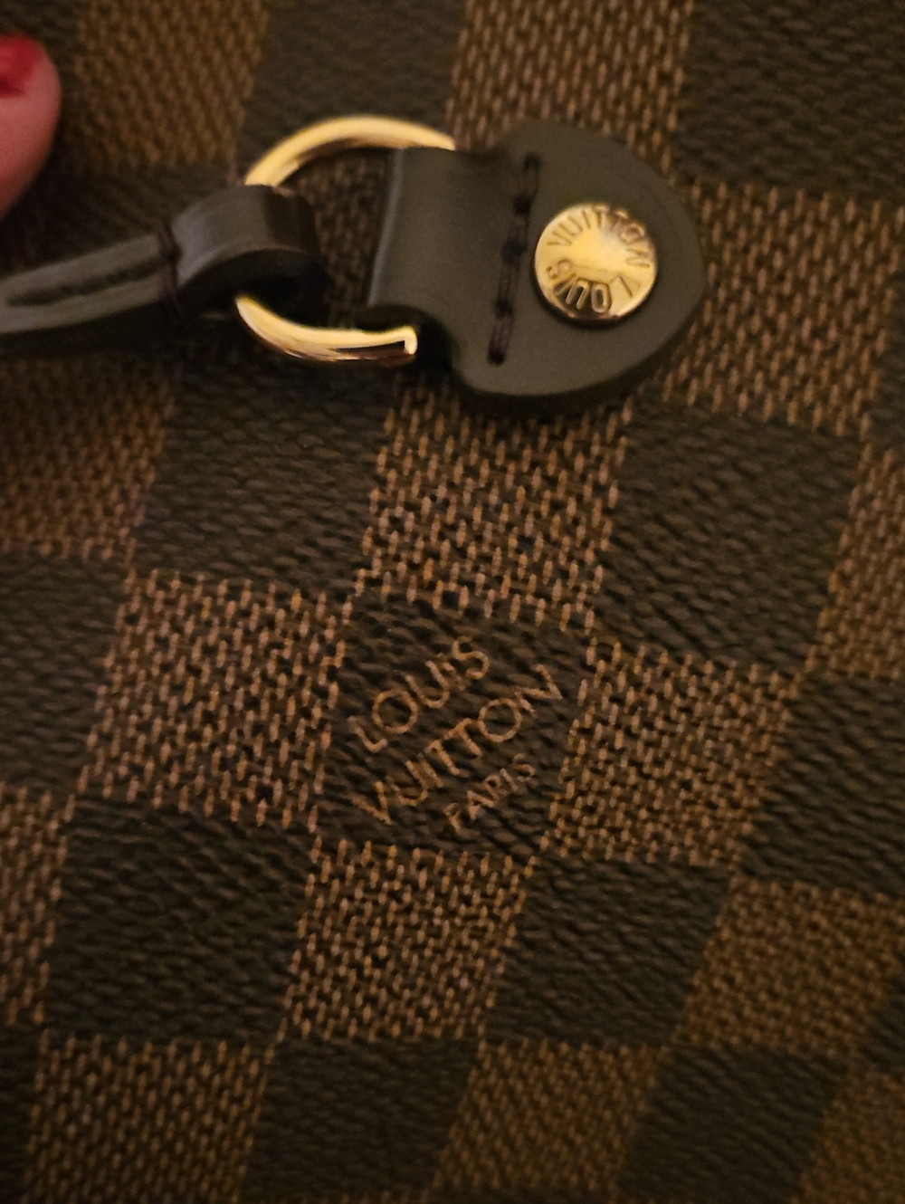 Authentic Louis Vuitton Neverfull MM Damier Ebene Sarah Long Wallet Included EUC - Picture 13 of 16